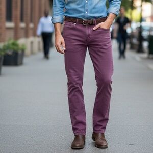 Bonobos Men's Deep Purple Straight Jeans‎